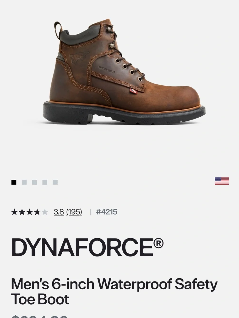 Red Wing Shoes Brown Leather Work Boot - Lace-Up 6